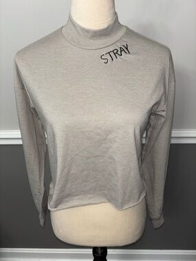 Women's Taupe Mock Neck Long Sleeve Top
